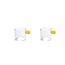 GobekUsa Glass Espresso Cups Set with Saucers, Handle, 110ml - Table Decor and More