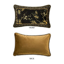 GobekUsa Bamboo Black Gold Lumbar Pillow Covers - Oriental Chinese Style Luxury 30x50cm