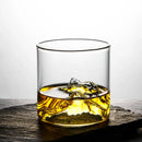 GobekUsa Glacier Wine Cup: Japanese Style Whisky Glass with Fuji Artwork