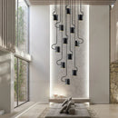 GobekUsa LED Staircase Chandelier: Adjustable Modern Living Room Lighting for Villa Decoration