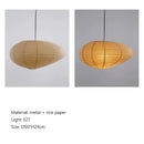 GobekUsa Japanese Rice Paper LED Pendant Lamp for Living Room Dining Cafe