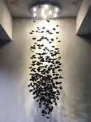 GobekUsa Luxe Crystal Chandelier: Modern Staircase & Lobby LED Lighting with Long Hallway Design