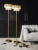 GobekUsa All Brass Crystal Floor Lamp Gold Luxury Decor Living Room Lighting
