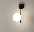 GobekUsa Gold LED Glass Ball Wall Lamp: American Style Aisle Sconce for Bedroom, Study, and Corridor