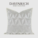 GobekUsa Conical Geometric Embroidery Cut Velvet Pillow Cover Silver Luxe Square Cushion