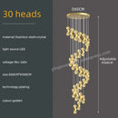 GobekUsa Gold Crystal Chandeliers LED Pendant Lamp for Modern Living Spaces