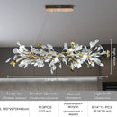 GobekUsa Ginkgo Leaf Crystal Chandelier for Home Décor