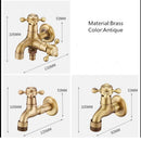GobekUsa Antique Brass Garden Bibcocks Single Cold Tap Faucet for Outdoor Use