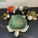 GobekUsa Cute Turtle Statue Tray Desk Ornament Room Decor Creative Sculpture