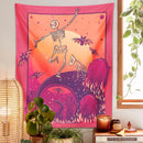 GobekUsa Skeleton Psychedelic Tapestry Wall Hanging - Hippy Decor for Bedroom & Home