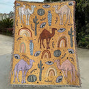 GobekUsa Abstract Face Pattern Throw Blanket 130x180cm
