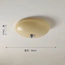 GobekUsa Cream Glass Round Ceiling Lights | Modern LED Indoor Lighting | Bedroom Study Balcony Lighting