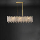 GobekUsa Art Deco Golden Copper Glass Chandelier LED Lighting Fixture
