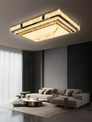 GobekUsa Gold Crystal Ceiling Lights LED Minimalist Luxury Lighting - Stainless Steel Crystal Luminaires