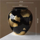 GobekUsa Gold Foil Ceramic Vase for Flower Arrangement and Home Decoration