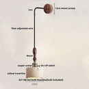 GobekUsa LED Wall Light Fixture Yellow Travertine Stone Modern Bedside Lamp