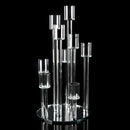 GobekUsa Crystal Glass Cover Candle Holders - Elegant Table Centerpiece for Candlelight Dinners