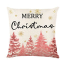GobekUsa Christmas Letter Print Linen Throw Pillow Cover for Holiday Home Decoration