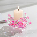 GobekUsa Crystal Lotus Candle Holder Aromatherapy Base Candelabros
