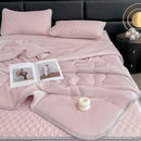 GobekUsa Cool Summer Blanket Set with Latex Bed Mat - Lightweight Breathable Comforter Bedding