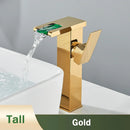 GobekUsa LED Black Waterfall Basin Faucet: Deck Mounted Hydroelectric Mixer Tap