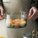 GobekUsa Gradient Color Glass Saucepan Pot | Heat-Resistant Casserole Cookware