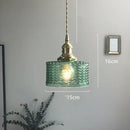 GobekUsa Green Glass LED Hanging Light Fixture Copper Socket Modern Pendant Lamp