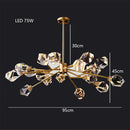 GobekUsa Diamond Crystal Brass LED Pendant Light Gold Luxury Hanglamp
