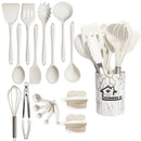 GobekUsa 18Pcs Silicone Kitchen Utensils Turner Spatula Measuring Spoon Cooking Tool Set