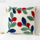 GobekUsa Embroidered Geometric Leaves Pillow Cover Handmade Home Decor 30x50cm/45x45cm