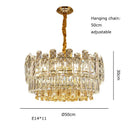GobekUsa Gold Lustre Chandelier LED Crystal Light Fixture - Postmodern Luxury Hanging Lamp