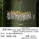 GobekUsa Golden Crystal Tree Chandelier, Luxury Matte Aluminum Art Ceiling Light for Living Room