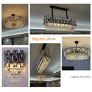 GobekUsa Crystal LED Chandeliers Black Round Pendant Light for Living Room Dining Indoor Kitchen Bedroom