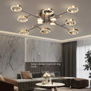 GobekUsa Gold Plated Chandelier with Remote Control, Crystals Decoration for Living Room
