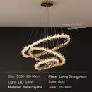 GobekUsa Golden Round Crystal Chandelier | Nordic Luxury LED Halo Chandelier for Living Room
