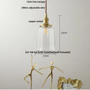 GobekUsa Green Glass LED Pendant Lights, Adjustable Nordic Modern Hang Lamp for Bedroom, Kitchen, Hotel