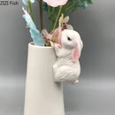 GobekUsa Lovely Rabbit Ceramic Vase Pot for Floral Arrangement, Table Decor & Aesthetic Room Appeal