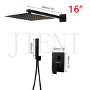GobekUsa Black Bathroom Shower Faucet Set with Ceiling Mount LED Shower Head Mixer Tap