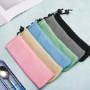 GobekUsa Cotton Linen Cutlery Case Drawstring Bag for Travel and Home Dining