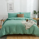 GobekUsa Cotton 4pcs Bedding Set Double Queen Solid Color Duvet Cover Flat Bed Sheet