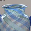 GobekUsa Blue Stripe Glass Vase Hydroponics Plant Pot Room Decor