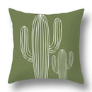 GobekUsa Green Plants Geometric Print Pillow Cover - Home Sofa Cushion Cover