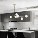 GobekUsa Glass Ball LED Pendant Light in Golden Finish for Modern Home Decor.