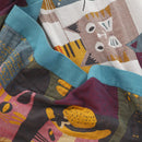 GobekUsa Boho Printed Cotton Blanket - Green Muslin Large Soft Bed Throw Cover