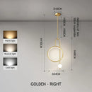 GobekUsa Gold Black Ring Glass Ball LED Pendant Chandelier