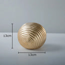 GobekUsa Golden Wave Ball Desk Ornament, Abstract Art Sculpture for Room Aesthetics