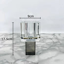 GobekUsa Geometric Square Glass Vase Artificial Flowers Modern Floral Arrangement