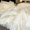 GobekUsa Lace Embroidered Cooling Comforter Cover Set - Silky Cozy Bedding Sets