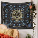 GobekUsa Blue Rose Moon Floral Tapestry Wall Hanging Botanical Tarot Mat
