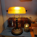 GobekUsa Glass Banker Lamp Cover - Elegant Lampshade in Green/Blue/Amber/White